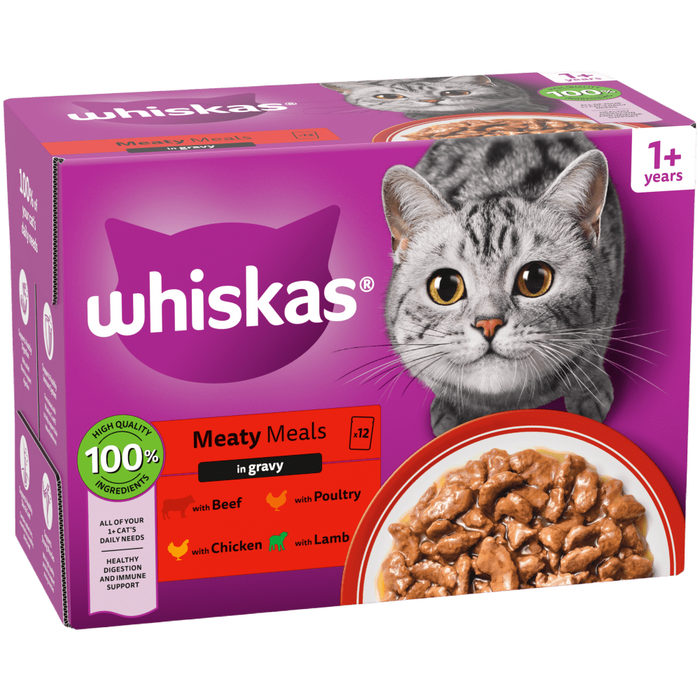 MEATY MEALS in Gravy 1+ Adult Wet Cat Food Pouches