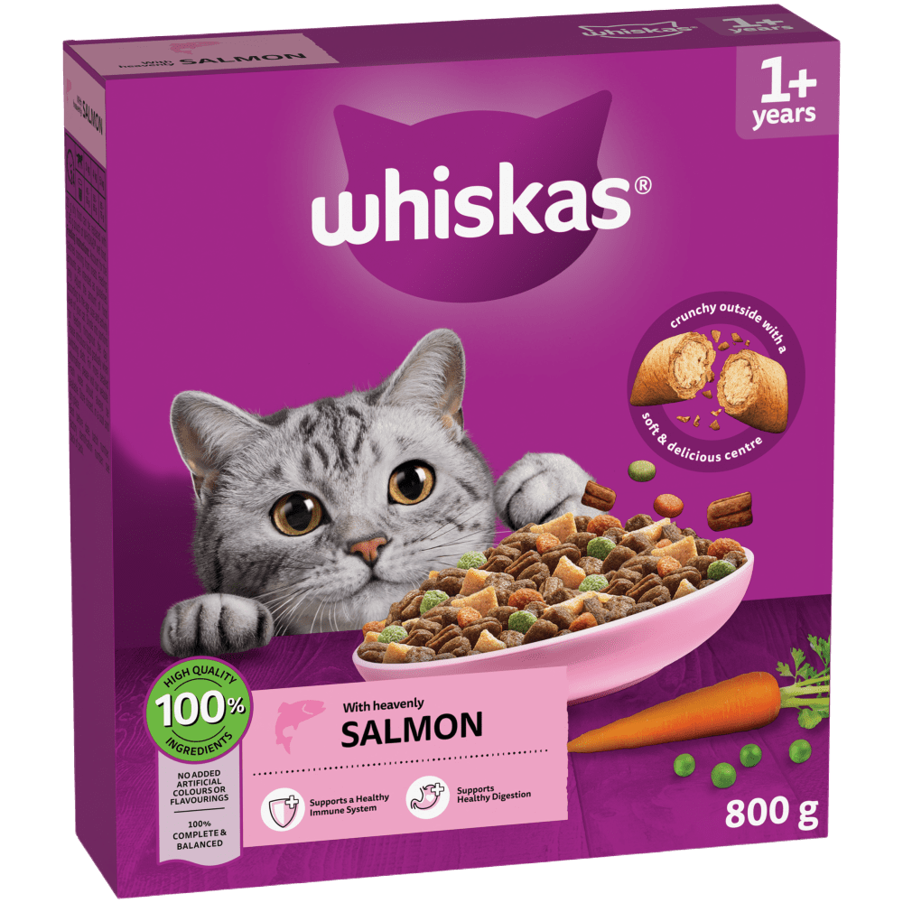 WHISKAS® Cat Dry with Salmon Adult 1.9kg,800g - 1