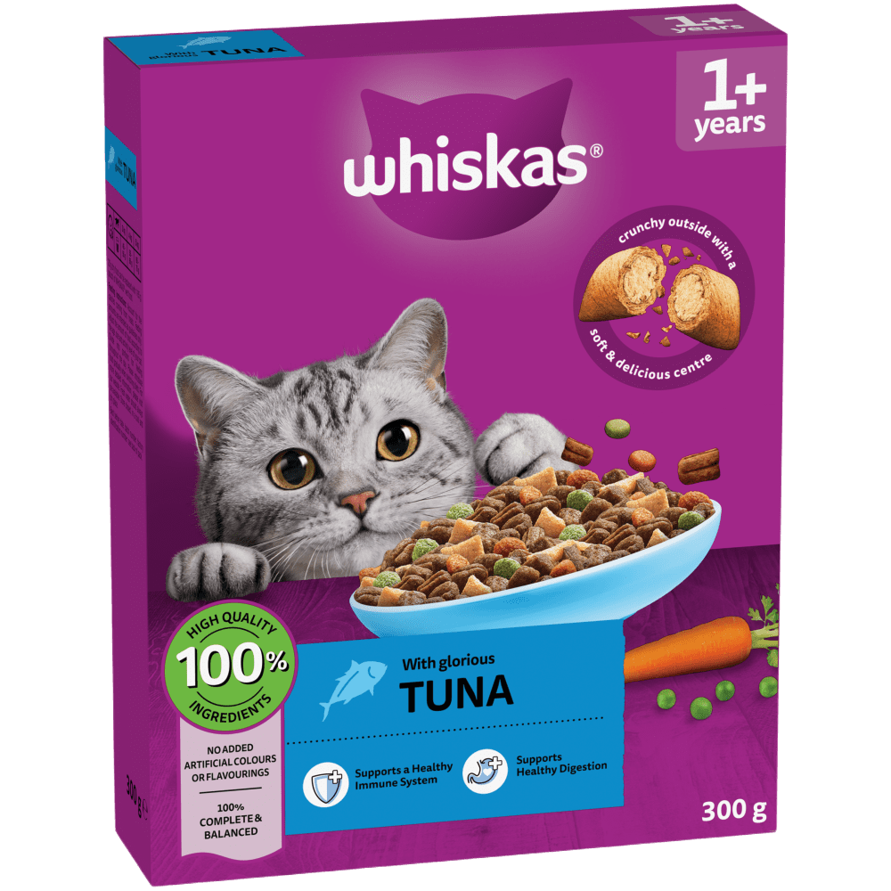 WHISKAS Cat Dry with Tuna Adult 7kg, 1.9kg, 800g, 300g - 1